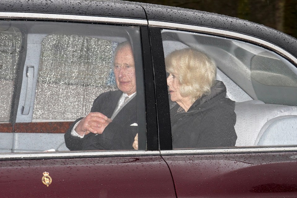 Queen Camilla was also by his side as they arrived back in the capital at Clarence House