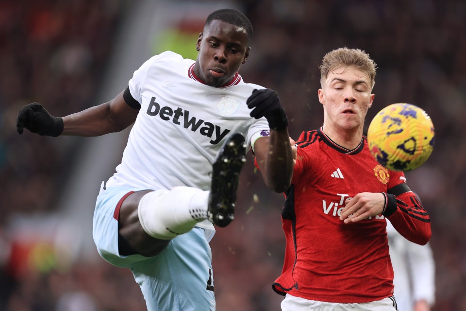 Kurt Zouma was mocked by an MUTV commentator during West Ham’s clash with Man Utd