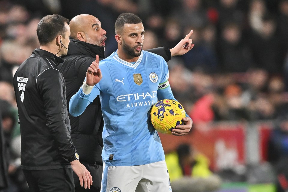 Walker complained to officials while Pep Guardiola refused to speak about the incident