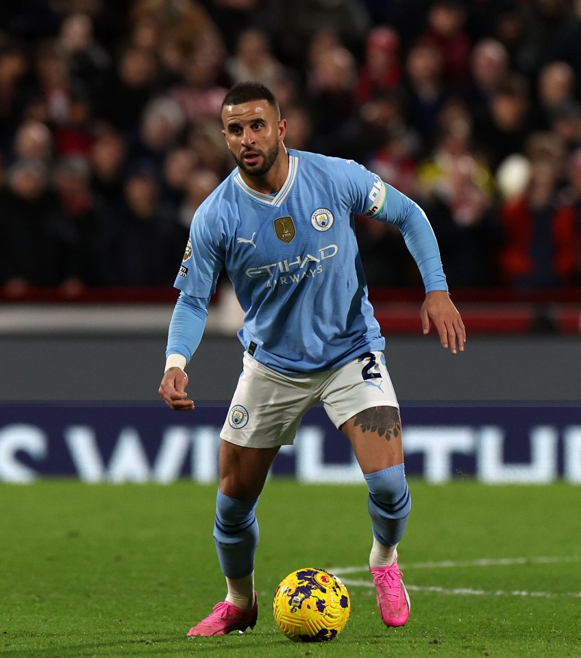 Kyle Walker in action against Brentford on Monday night