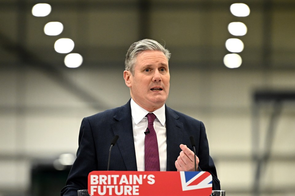 MILTON KEYNES, ENGLAND - DECEMBER 12: Labour leader Keir Starmer delivers a speech at Silverstone Technology Park on December 12, 2023 in Milton Keynes, England. The Labour leader speaks on the fourth anniversary of the General Election saying that he has changed the Labour Party so that it 'shares Britain's values'. (Photo by Leon Neal/Getty Images)