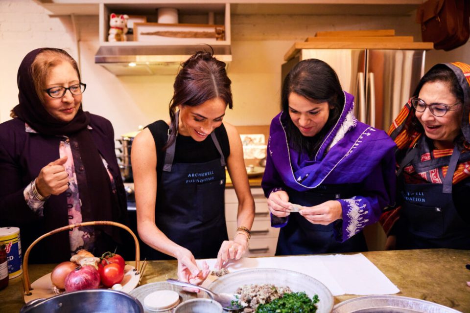 Meghan Markle joined 15 women from Afghanistan to cook at the weekend