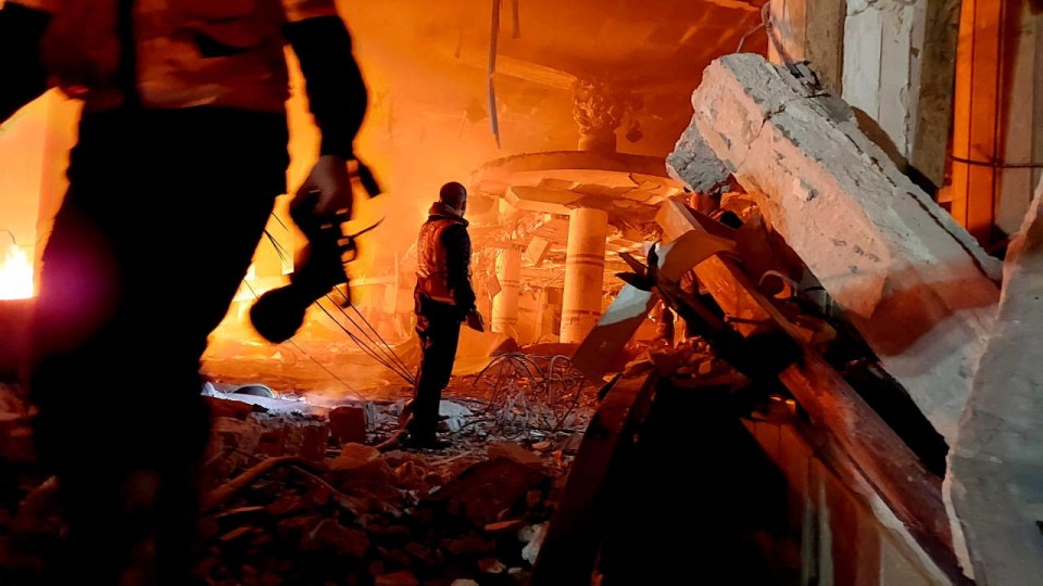 The site of strikes between Hamas and Israel in Rafah, Gaza, during the rescue operation