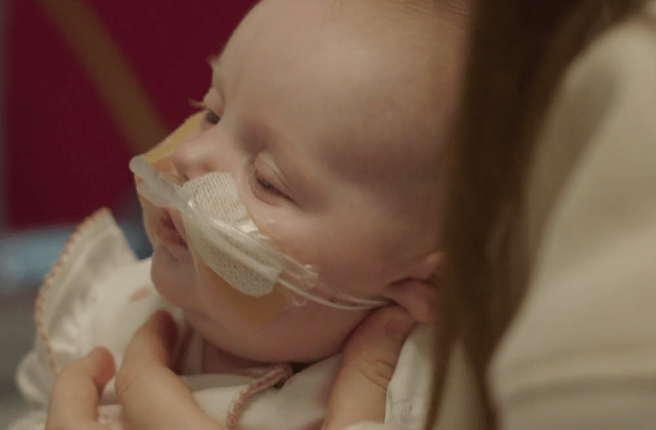 Elodie was in hospital the month after her birth as she battled RSV