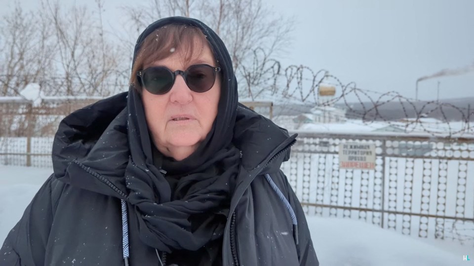 Lyudmila calls on Putin to release her son's body as she stands near the Polar Wolf jail