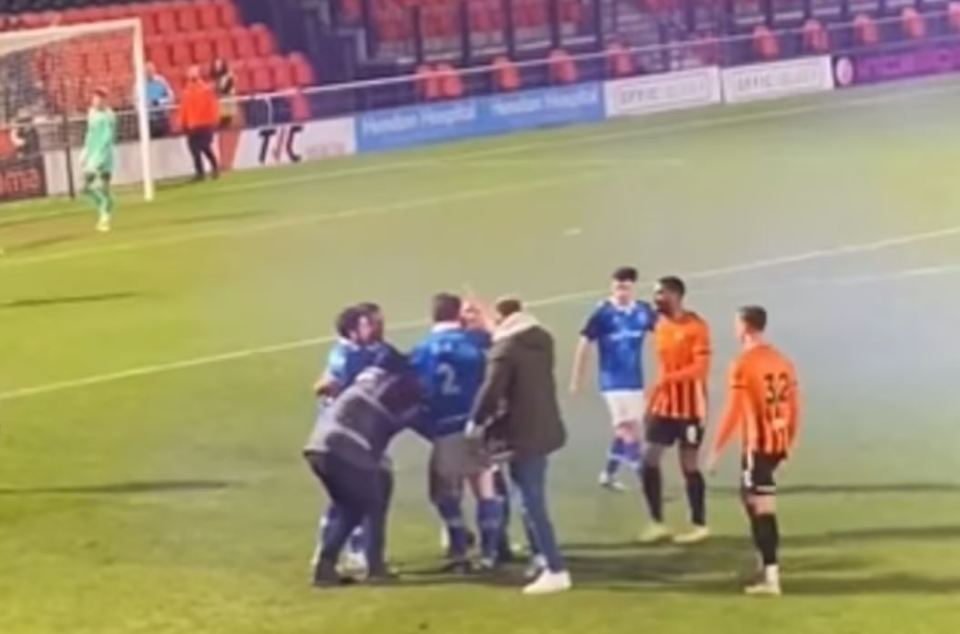 Players from both sets of teams gave the thug a piece of their mind after his vile assault