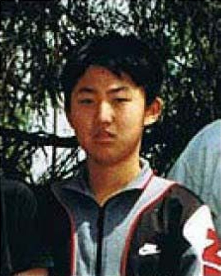 Here believed to be aged 14, Kim Jong-un wearing an unusually casual Nike jacket