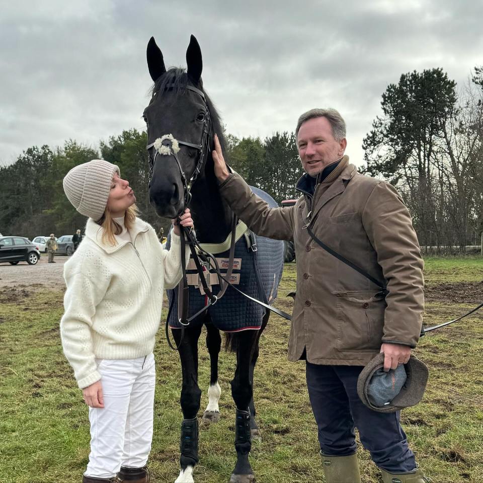 Spice Girl Geri Halliwell has spent a day at the races with her husband on Sunday