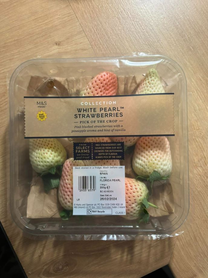 The huge retailer is selling 'White Pearl Strawberries'