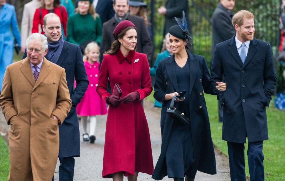 Charles and Harry on Christmas Day in 2018