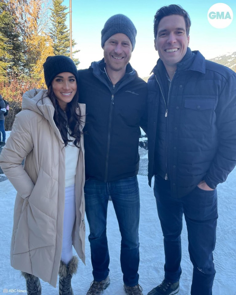 Harry and Meghan were interviewed by ABC’s Good Morning America presenter Will Reeve