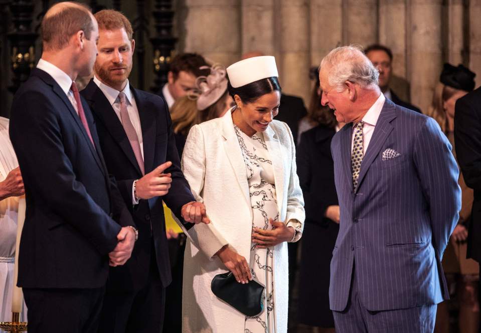 William, Harry, Meghan and Charles at the Commonwealth Day service at Westminster Abbey in March 2019