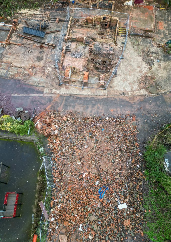 Staffordshire Police said five men and one woman were arrested in connection with the fire, which the force is treating as arson, and remain on conditional bail