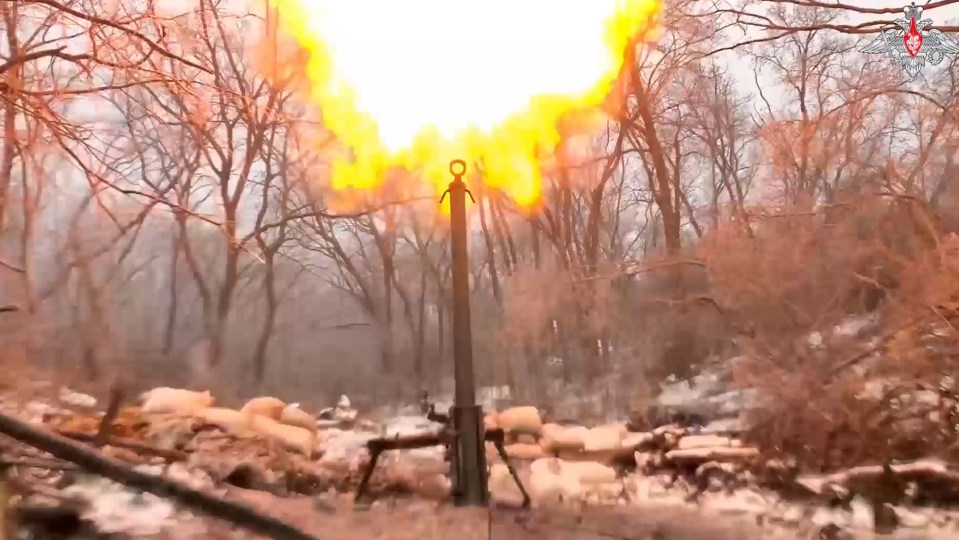 Russian Nona-M1 mortar crew shoot allegedly at AFU dugouts, automatic grenade launchers and manpower in Kupyansk