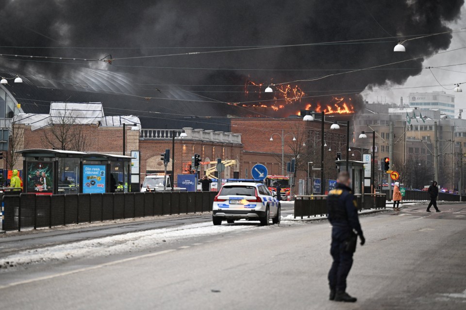 The roads leading to the park were blocked as residents were told to stay indoors