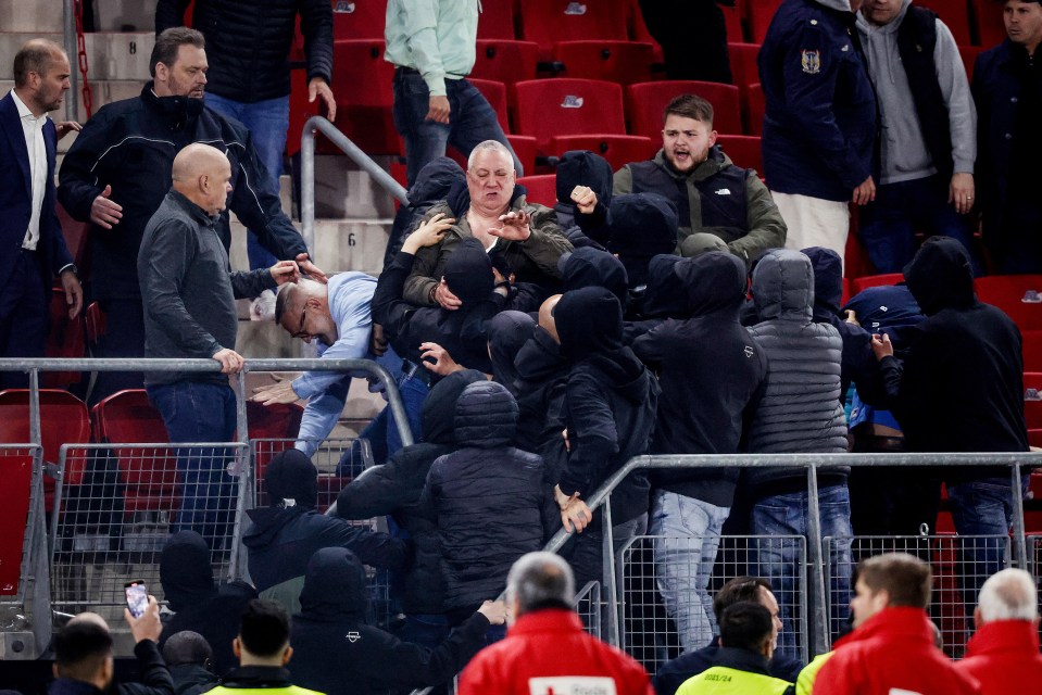 AZ Supporters attacked relatives of West Ham United players during their Conference League match