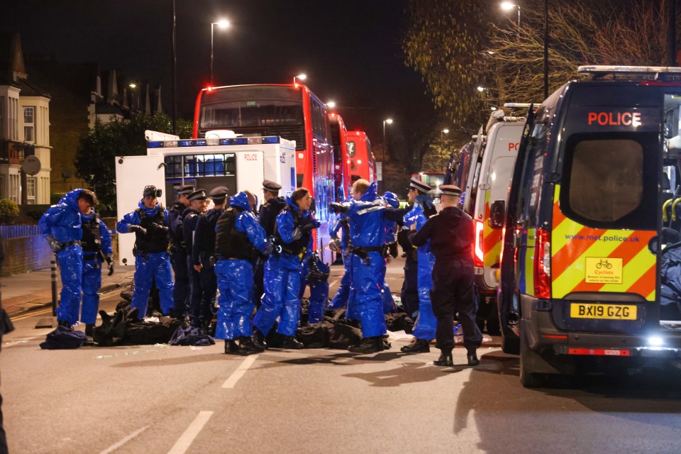 A man threatened bus passengers with an 'unknown substance'