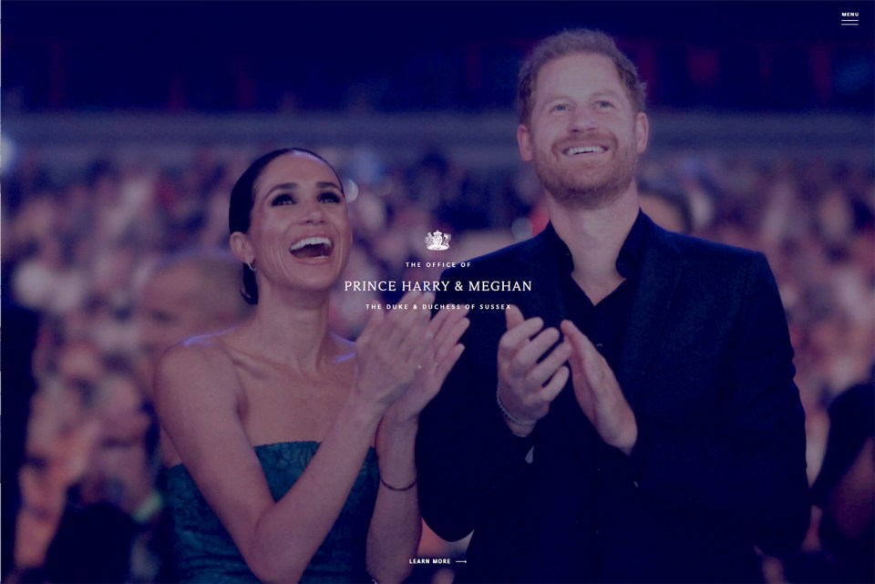 The swish new site features an image of the couple