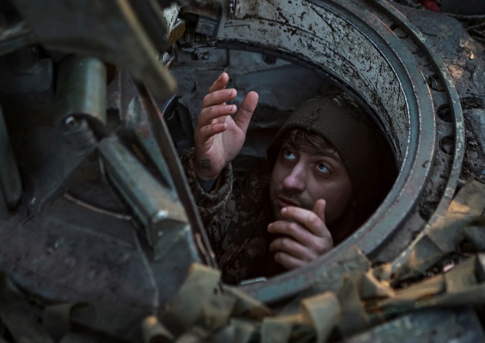 A Ukrainian serviceman uploads shells in a tank in Luhansk, just days ago