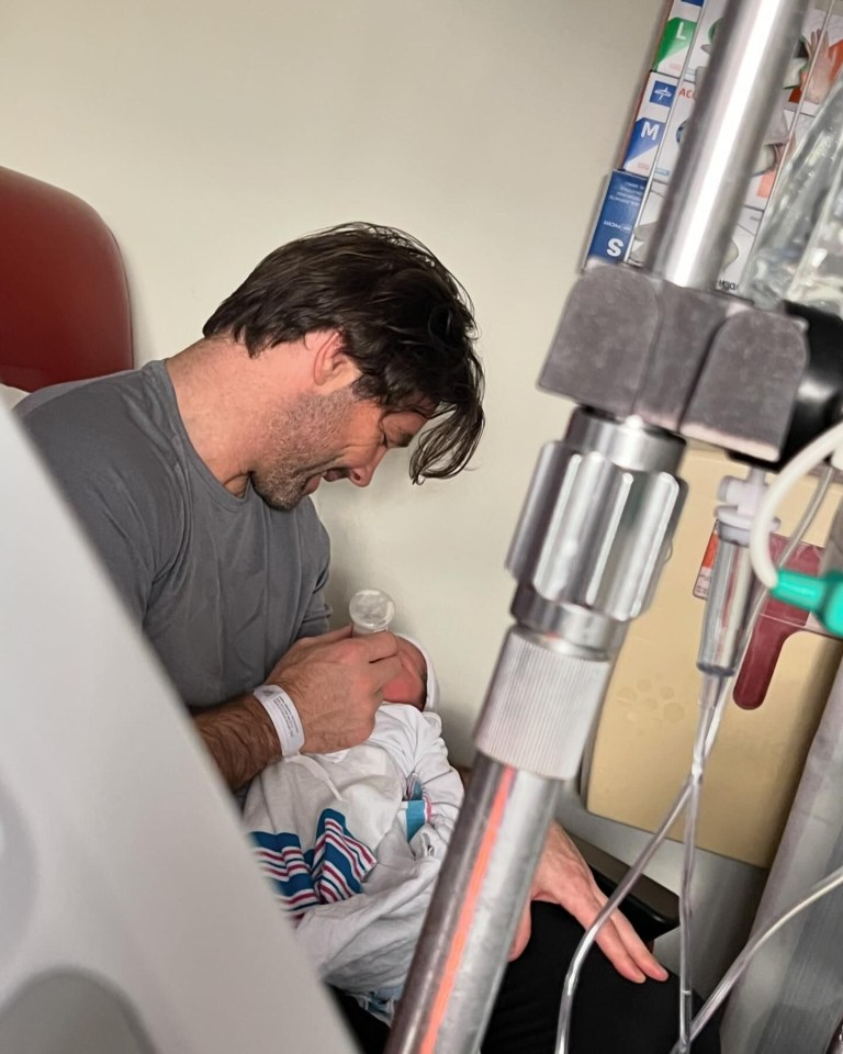 Ben Foden cradled his newborn baby daughter