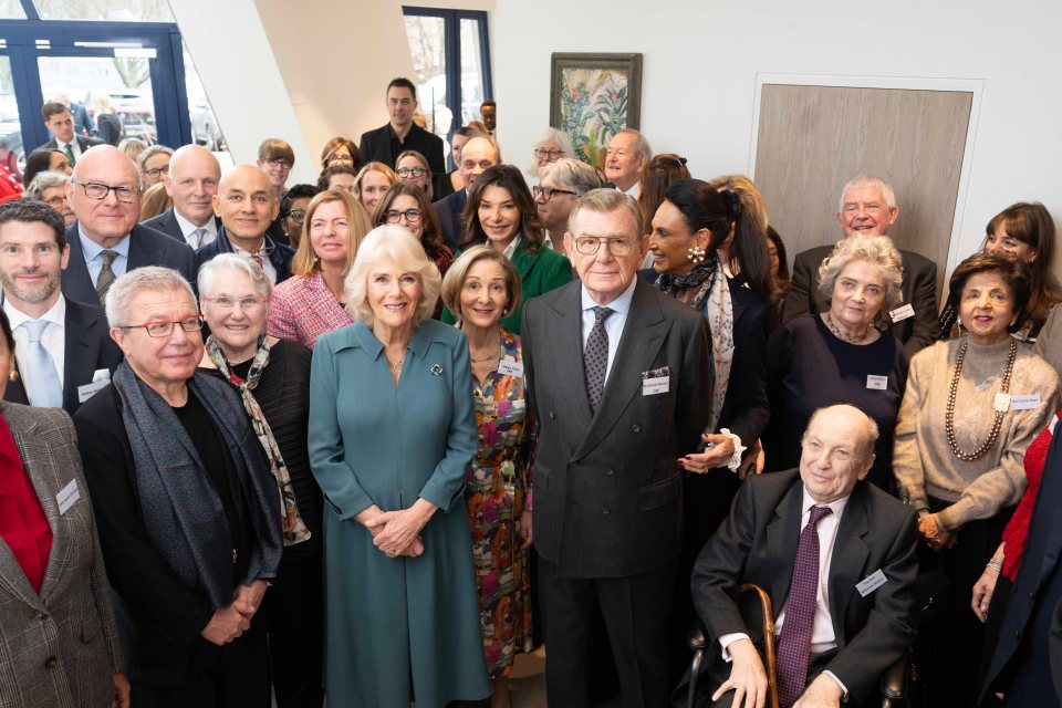 Camilla put on a brave face as she shook hands with the architectural team and greeted visitors at the centre