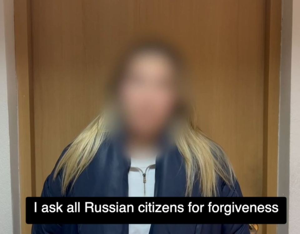 Footage has emerged of Alena issuing an apology to Russian citizens for disrespecting the war memorial