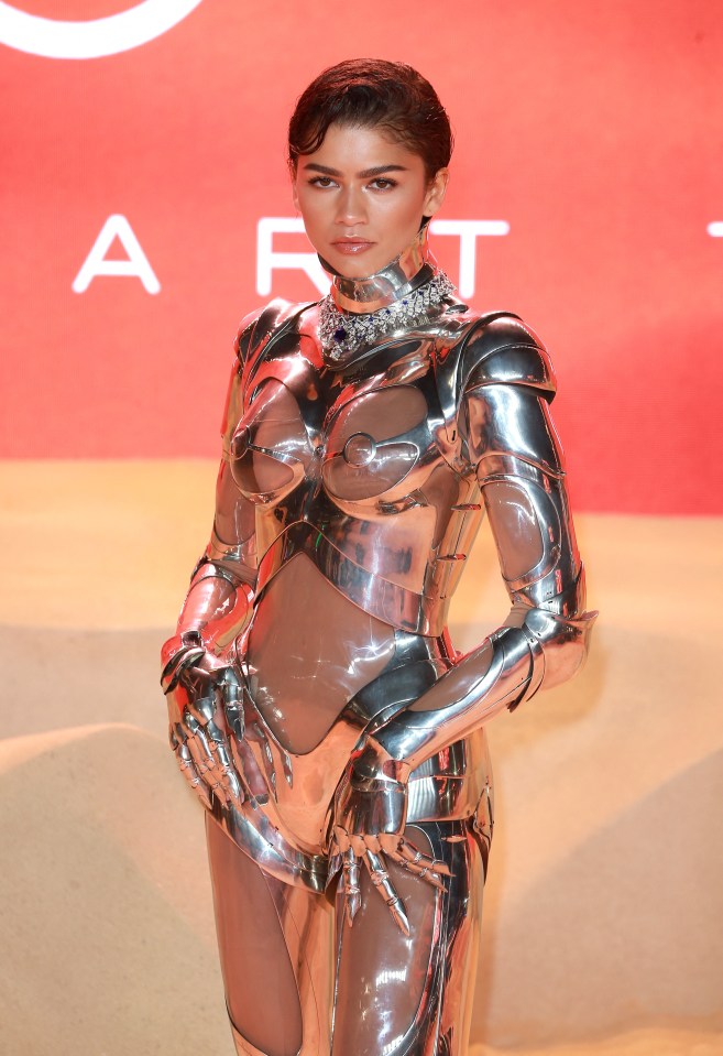 Zendaya showed off a very robotic look on the red carpet to promote her latest film