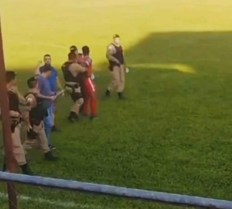 A man was arrested in Brazil, during an amateur football match