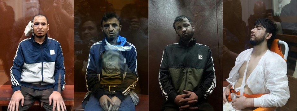 Saidakrami Murodali Rachabalizoda, Dalerdzhon Mirzoyev, Shamsuddin Fariddun and Mukhammadsobir Faizov seen injured in court