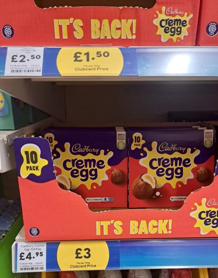 The helpful snap shared online showed boxes of Creme Eggs at a bargain price