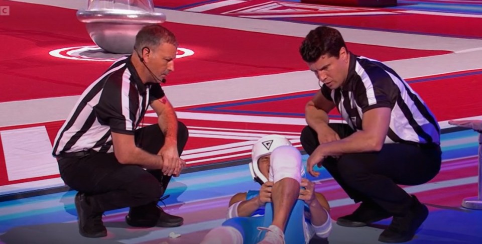 A Gladiators contestant was forced off the show after a horror injury