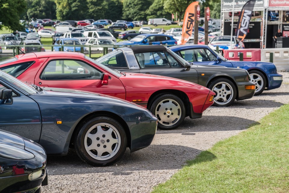 Classic Porsches at a classic car auction