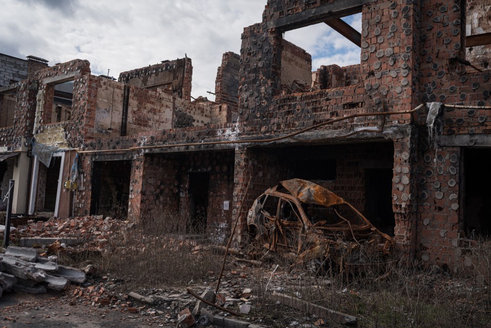 The wreckage of homes and structures devastated by Russia's attacks in Irpin, Ukraine