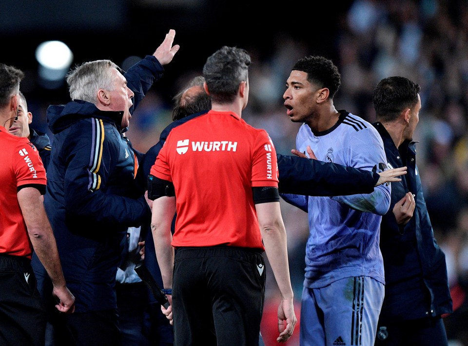 Jude Bellingham was furious after being denied a late winner at Valencia