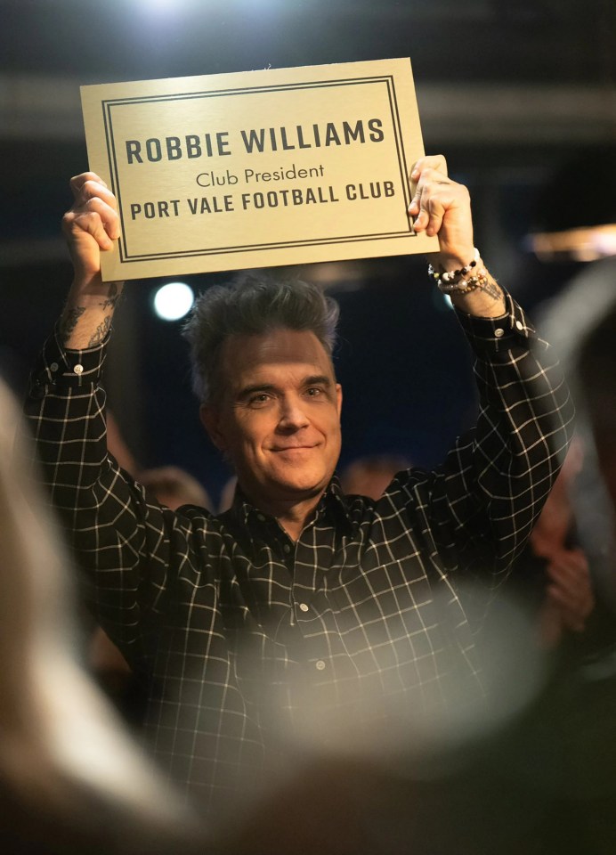 Singer Robbie Williams is the club president at Port Vale