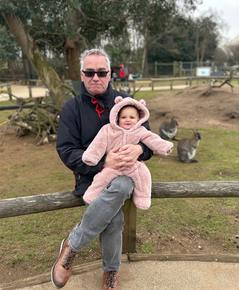 Peter with ten-month-old grand-daughter Matilda Jean