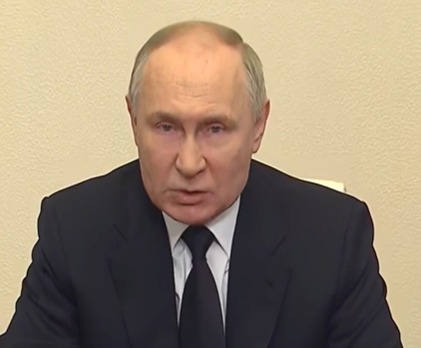 Snarling and furious Vladimir Putin addressed Russia after the attack and linked the massacre to Ukraine