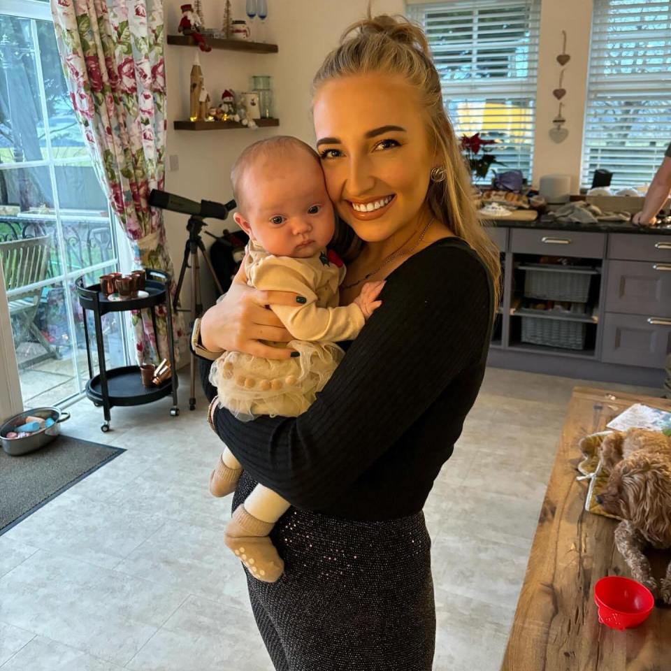 Mum Alex Chadkirk pictured with her baby, Harper Louise