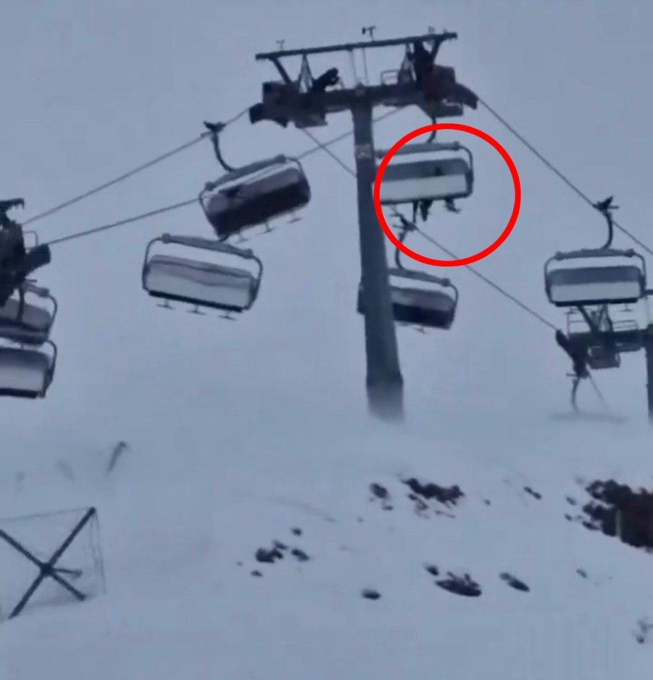 Ski-goers were left dangling in the air trapped on the ski lifts