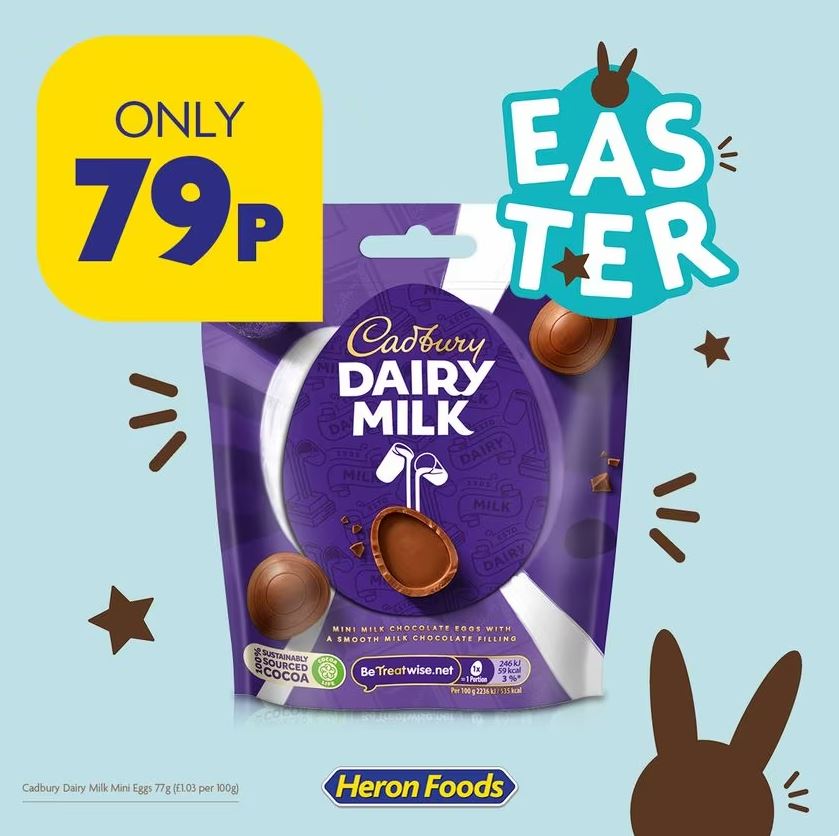 A pack of Dairy Milk Mini Eggs can be bought for just 79p from the bargain store