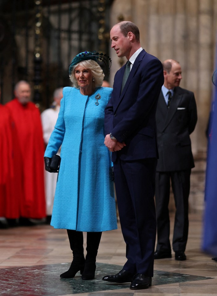 The Prince of Wales and Queen Camilla stepped up for King Charles yesterday at the Commonwealth Day service