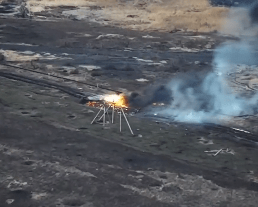 Aerial view of the strike