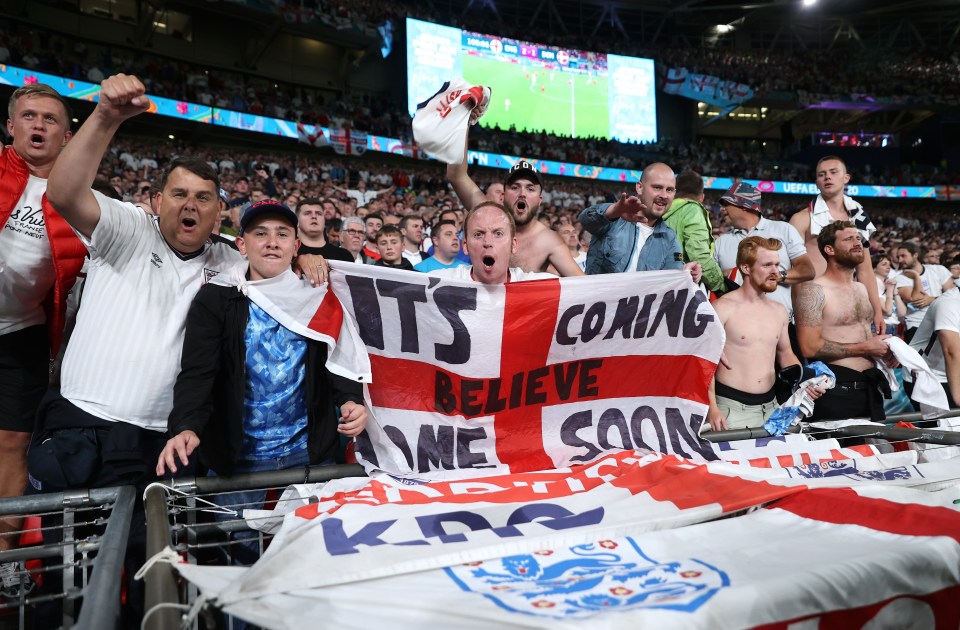 The St George's Cross is proudly on display wherever England play