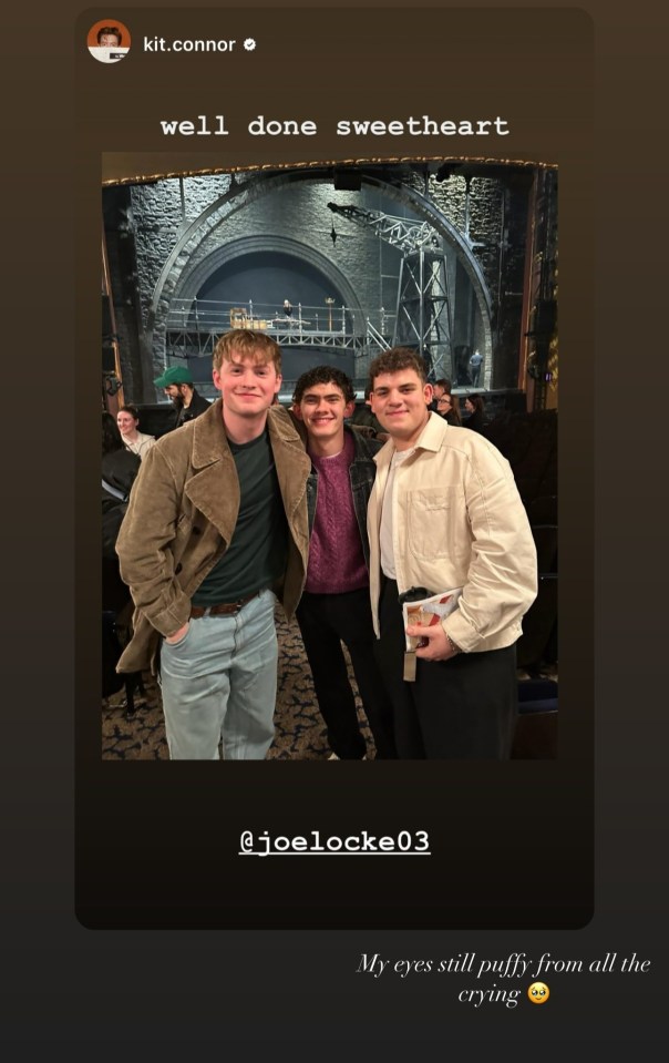 Bradley’s Heartstopper co-stars went to watch Joe Locke on Broadway