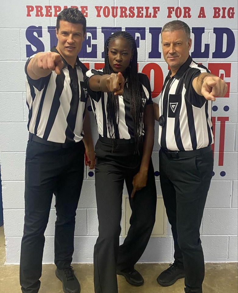 Lee Phillips, Mark Clattenburg, and Sonia Mkoloma are the new Gladiators referees