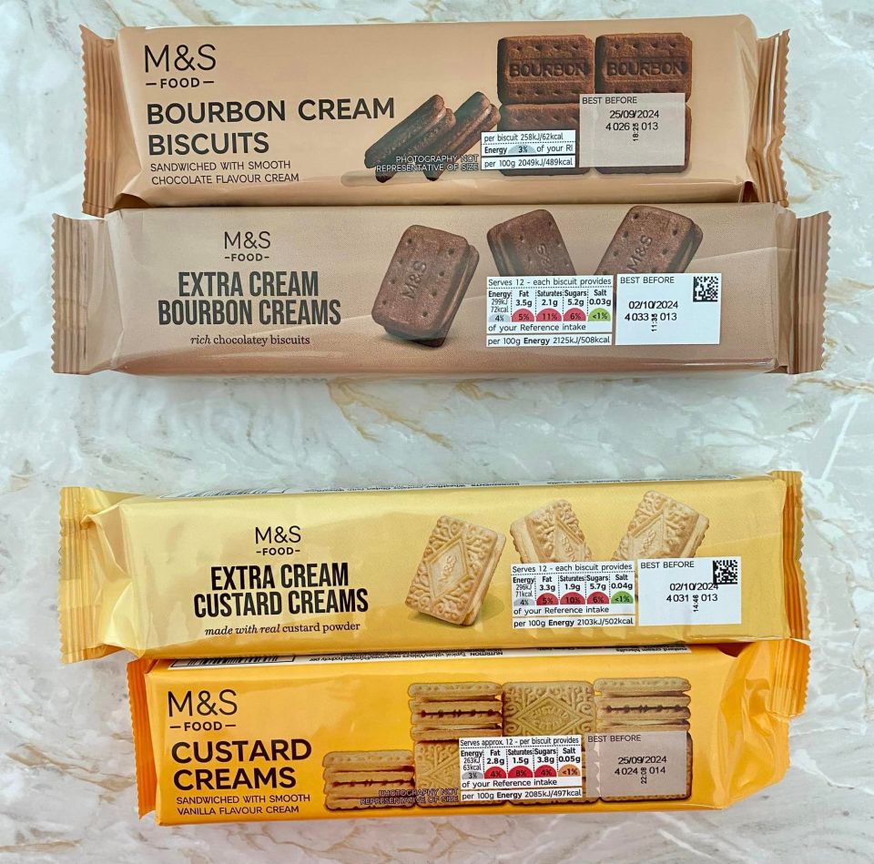 M&S has launched a new version of the popular Borbon and Custard Cream biscuits