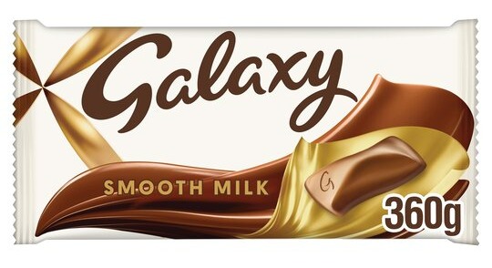 The mega 360g bar of Galaxy Smooth Milk chocolate has been slashed