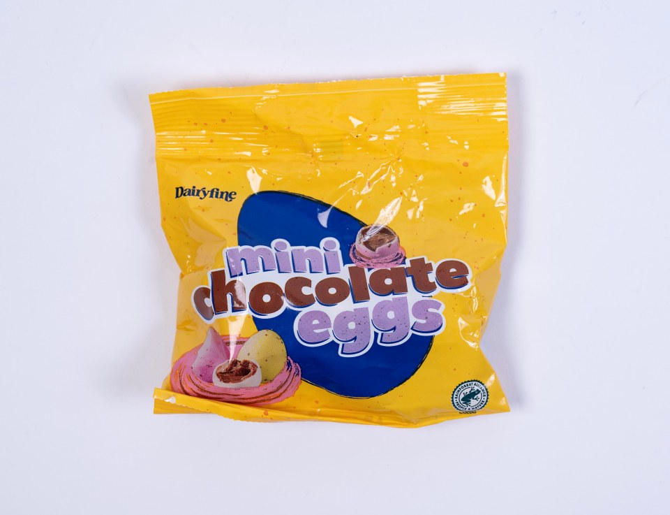 Laura Stott testing Mini Eggs. Dairyfine Mini Chocolate Eggs 80g 0.99p Aldi 23eggs..Picture by Damien McFadden: 07968 308252