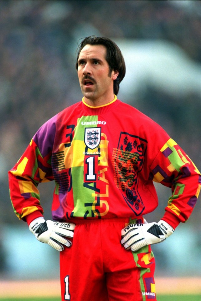 FILE IMAGE - A history of ugly football shirts over the years in light of Newcastles new away shirt

England goalkeeper David Seaman ... INTERNATIONAL SOCCER - Georgia v England World Cup Qualifier ... 09-11-1996 ...   ... None ... Photo credit should read: Neal Simpson/EMPICS Sport. Unique Reference No. 207926 ... Soccer - Euro 96 
David Seaman after 
saving a Spanish 
penalty 
England v Spain