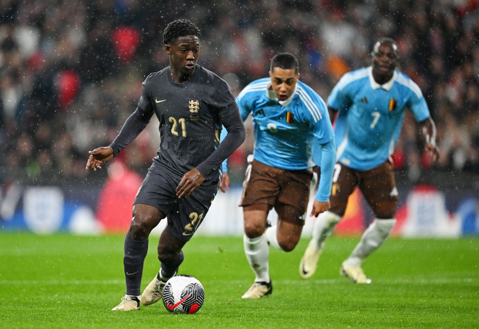 Kobbie Mainoo made his full debut tonight in England's game against Belgium